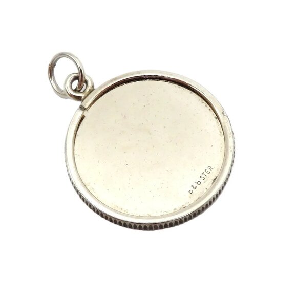 Classic Vintage Sterling Silver Round Photo Locket Charm Pendant 1960s - Picture 4 of 8